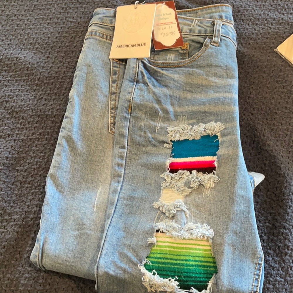 American Blue Serape jeans- New with Tags